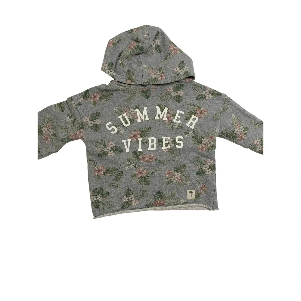 Art‎ Class Kids Grey Floral Summer Vibes Hoodie Size 4T Pullover Long Sleeve